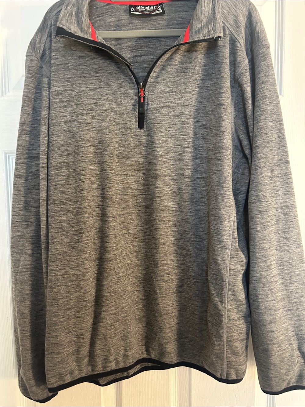 Avalanche Men's Heather Gray Quarter-Zip Polo with Red Trim